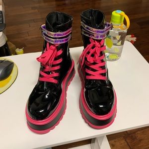 Pink black Punk Rock Platform boots 8.5/9
